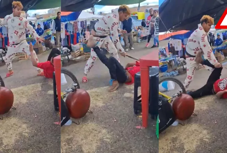 IMÁGENES FUERTES: Riña con arma blanca causa pánico en tianguis del Rodolfo Landeros, en Aguascalientes