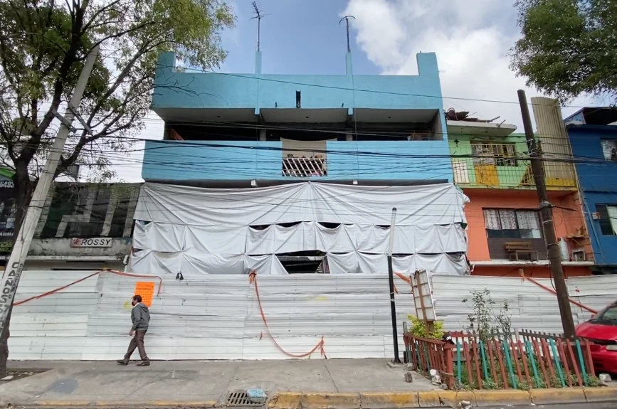 Hogar de la familia Frías después de una explosión.