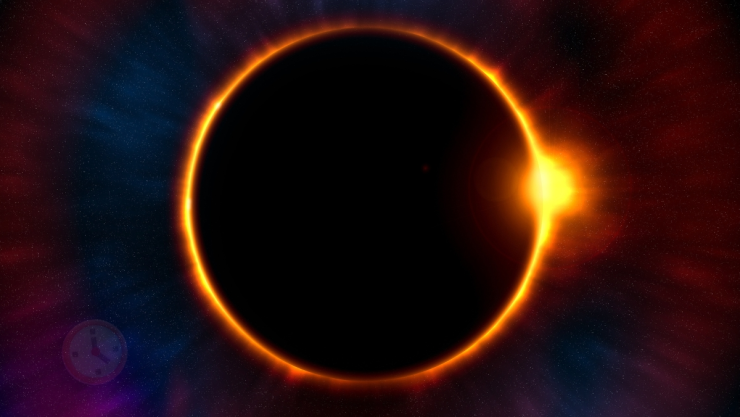 Hora exacta del eclipse total
