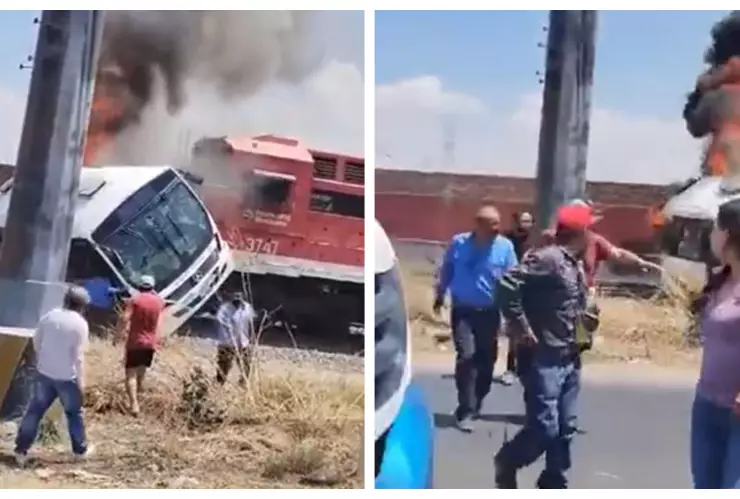1 (51).jpgPasajeros de un autobús sobreviven tras choque con un tren en Celaya