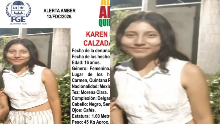 ¡Atención! Localizan a Karen Nohemí Calzada Pérez, fue localizada, adolescente de 16 años desaparecida en Playa del Carmen