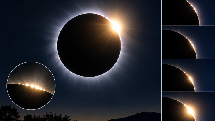 Así son las perlas de Baily: El fenómeno luminoso que acompañará al eclipse solar más largo del siglo 21