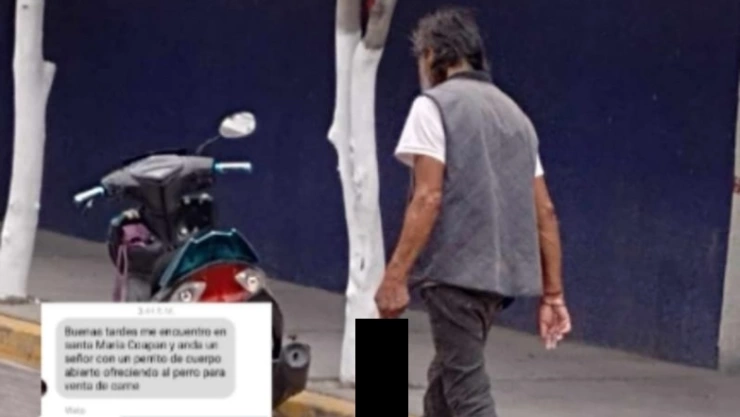 hombre ofrece carne perro tehuacán