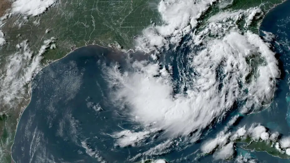 Depresión tropical en el Golfo de México, el 19 de julio de 2026.