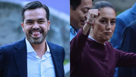 Jorge Álvarez Máynez y Claudia Sheinbaum en Google