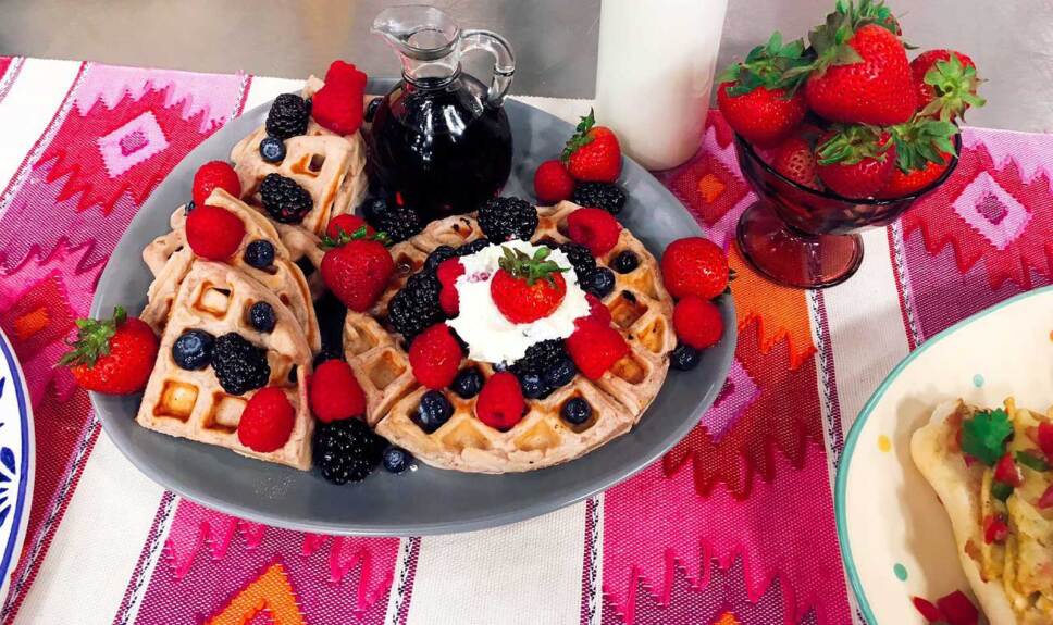 Receta Waffles de frutos rojos