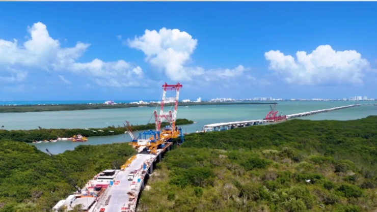 VIDEO:Así avanza la construcción del Puente Nichupté en Cancún