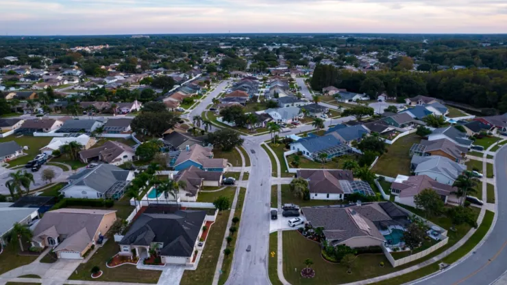 Casas en una urbanización en Tampa, Florida.