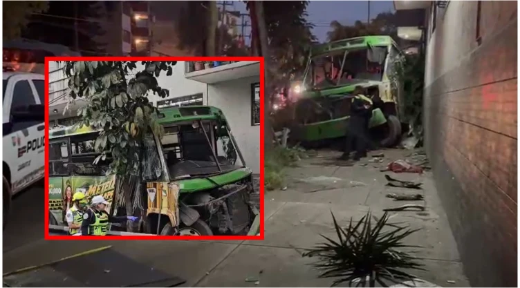 Fuerte choque de camión de pasajeros en CDMX deja un muerto.