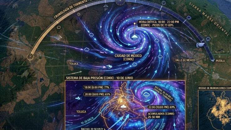 pronóstico de lluvias en CDMX 10 de junio