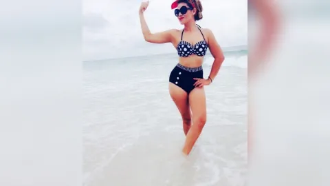 Traje de baño bikini retro para mujeres de 50 años