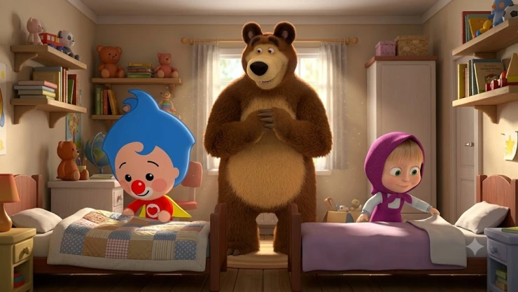 4 capítulos de ‘Masha y el Oso’ y ‘Plim Plim’ para que los niños aprendan a tender la cama solos
