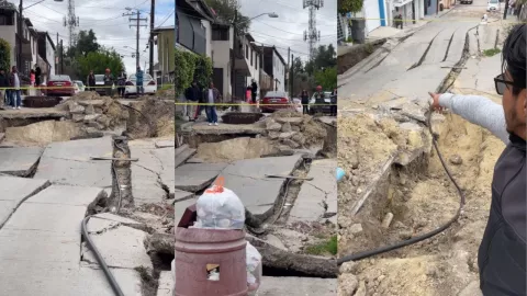 Calle colapsada en Tijuana