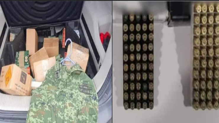 Municiones y armas decomisadas en Acayucan