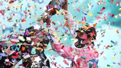 Sergio Pérez en la celebración