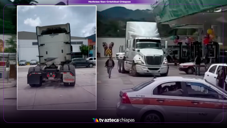 Tráiler se da a la fuga tras chocar en una gasolinera de San Cristóbal ¡Casi atropella a más personas!