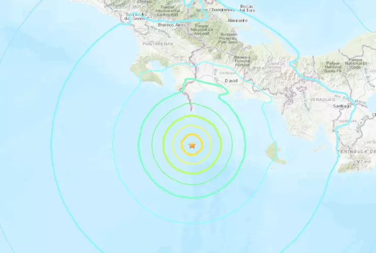 Se registra sismo magnitud 6.8 entre Panamá y Costa Rica