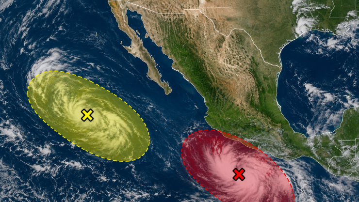 Vigilan dos zonas de baja presión en el Pacífico: Una tiene 70% de probabilidad de ser un ciclón frente a Guerrero y Jalisco