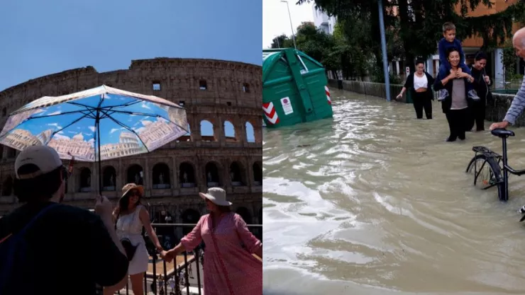 Italia: Doble emergencia por inundaciones y ola de calor