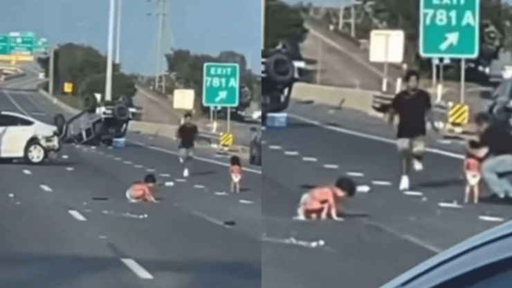 niños salen expulsados auto volcadura texas ilesos video