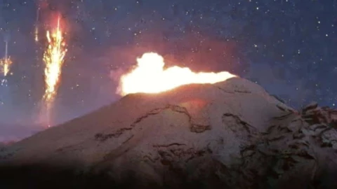 Popocatépetl, Espectros rojos, sprites.jpg