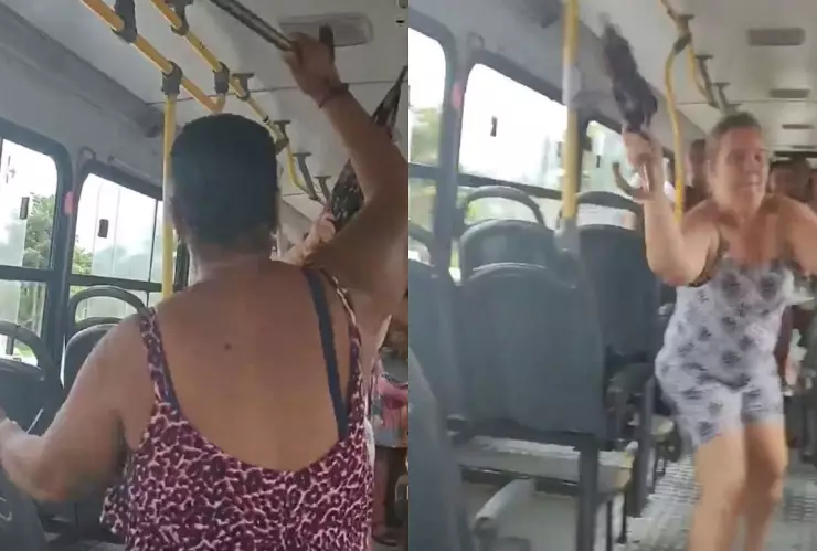 pelea de mujeres en autobus