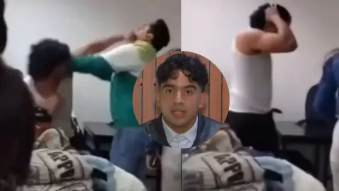 Las imágenes del video del alumno golpea a su maestro en Hidalgo: identificado como Manuel Martínez.