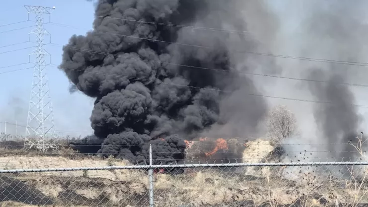 ¡ALERTA! Se registra aparatoso incendio sobre la carretera Guadalajara-Tepic HOY domingo 2 de marzo
