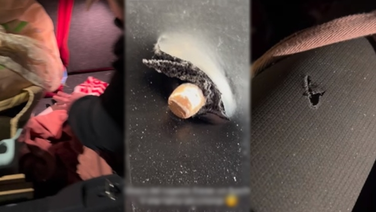 Viral una bala perdida impactó en el auto de una mujer y se salvó de milagro.jpg