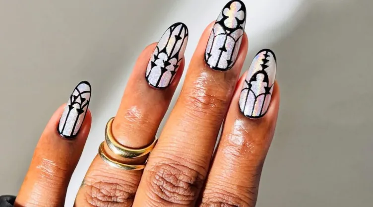uñas año nuevo uñas estilo catedral