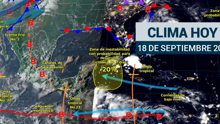 Onda tropical amenaza a México; consulta el clima hoy 18 de septiembre
