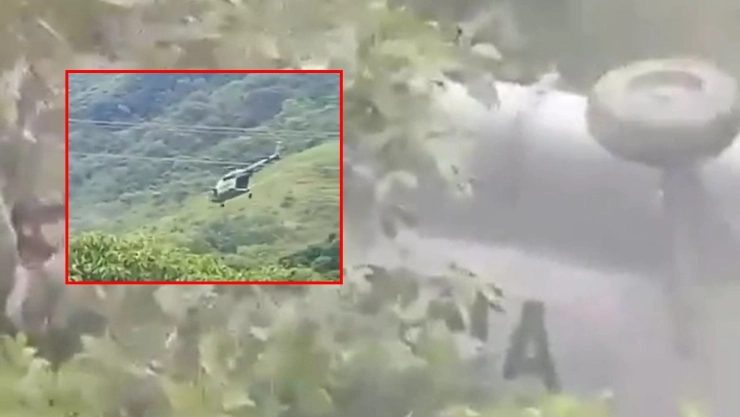 Video del desplome de helicóptero de la Armada de México en Jalisco.