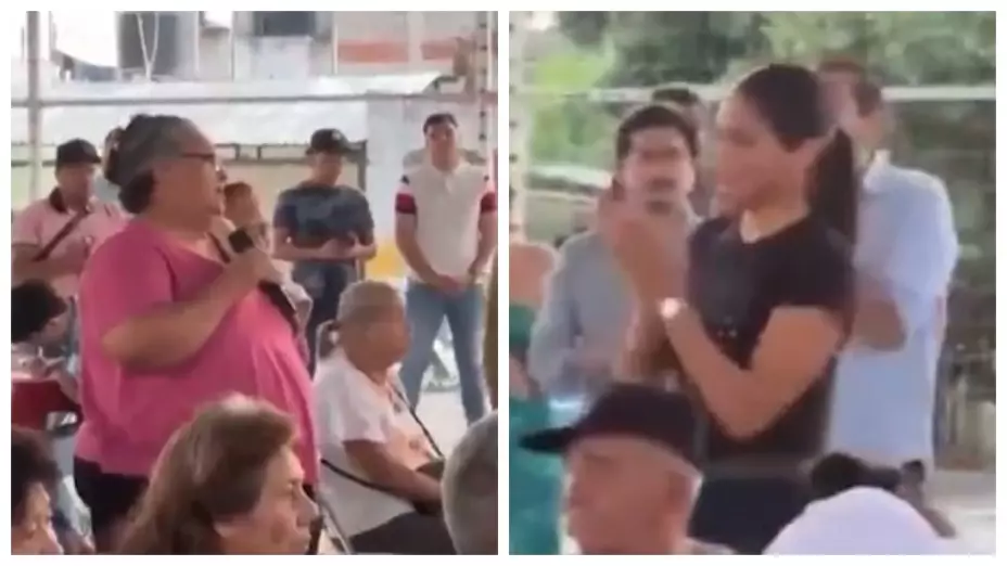 Vecina reclama inseguridad Colima confronta secretaria del Bienestar entrega de becas