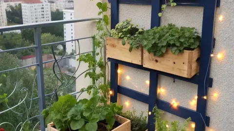 Crea un jardín vertical en la esquina del patio de tu casa