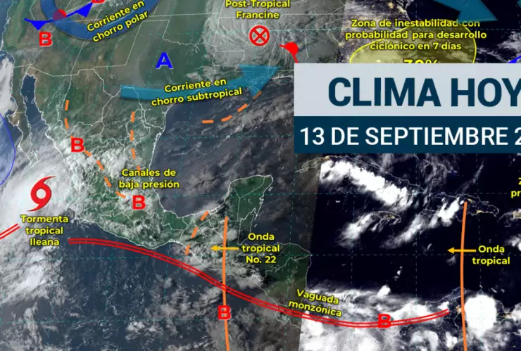 clima hoy 13 de septiembre en México