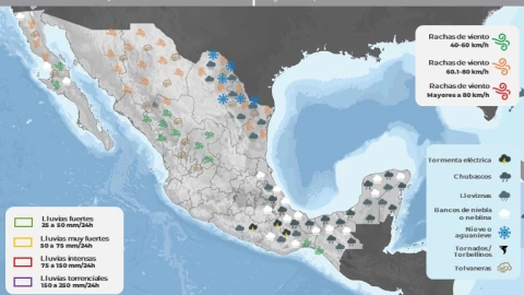 Clima en México hoy 15 de enero de 2024