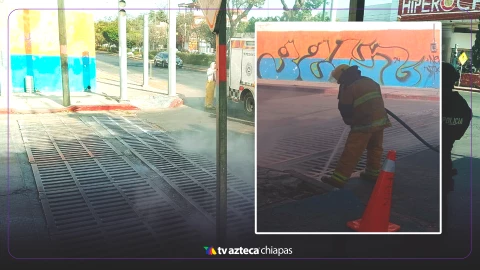 Se incendia una alcantarilla fuego Tuxtla Gutiérrez