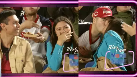 VIDEO_ Joven besa a otro en la Kiss Cam en lugar de su pareja