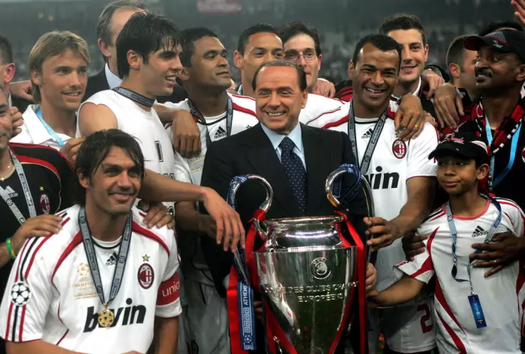 Silvio Berlusconi con el Milan