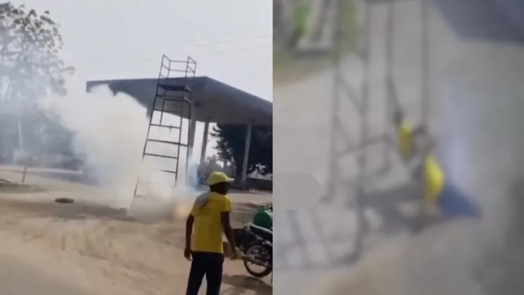 Dos trabajadores murieron electrocutados al mover un andamio que tocó cables de alta tensión.