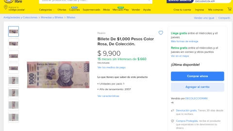 billete 1,000 pesos