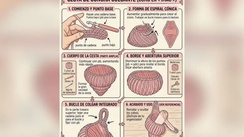 Cómo tejer una funda de pared a crochet para la secadora y plancha de cabello para ganar espacio en el baño