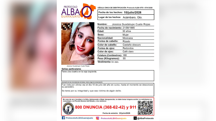 ¡Urge encontrarla! Buscan a Jessica Guadalupe Cuate Rojas, desaparecida en Guanajuato.png