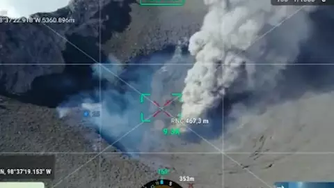 VIDEO: Captan el cráter del volcán Popocatépetl con un dron