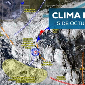 Mapa de México que muestra el clima en México este 5 de octubre