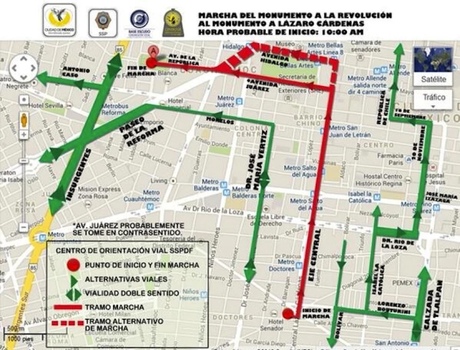 La SSPDF pidió a la población tomar vías alternas
