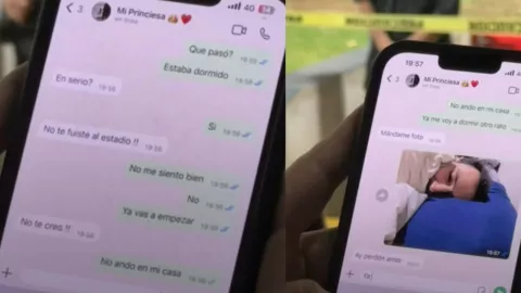 Pelea de novios en mensajes de WhatsApp Dice que se va a dormir y está en partido de fútbol (VIDEO)