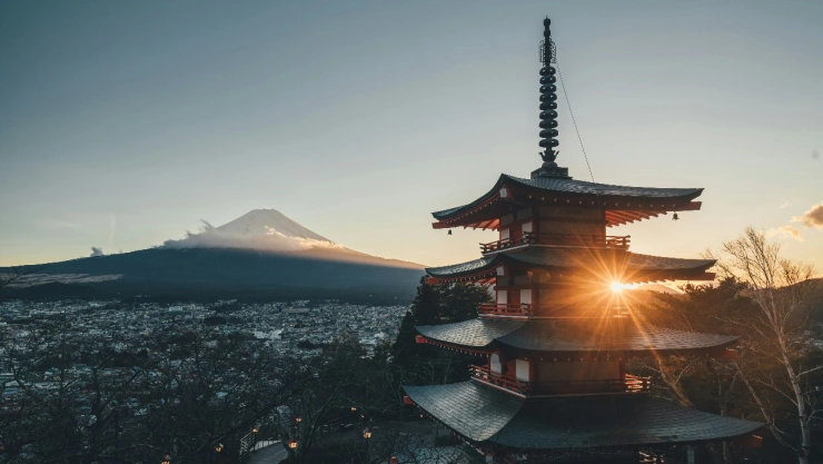 Imagen de Japón con el Monte Fuji de fondo