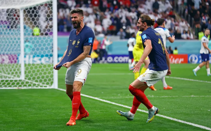 Olivier Giroud celebra en Qatar 2022