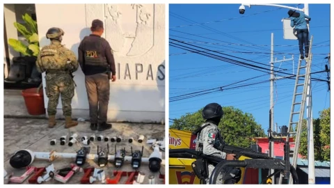 Desmantelan 35 cámaras de vigilancia del crimen organizado en Mapastepec, Chiapas
